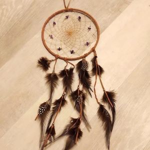 Suede dreamcatcher with amethyst